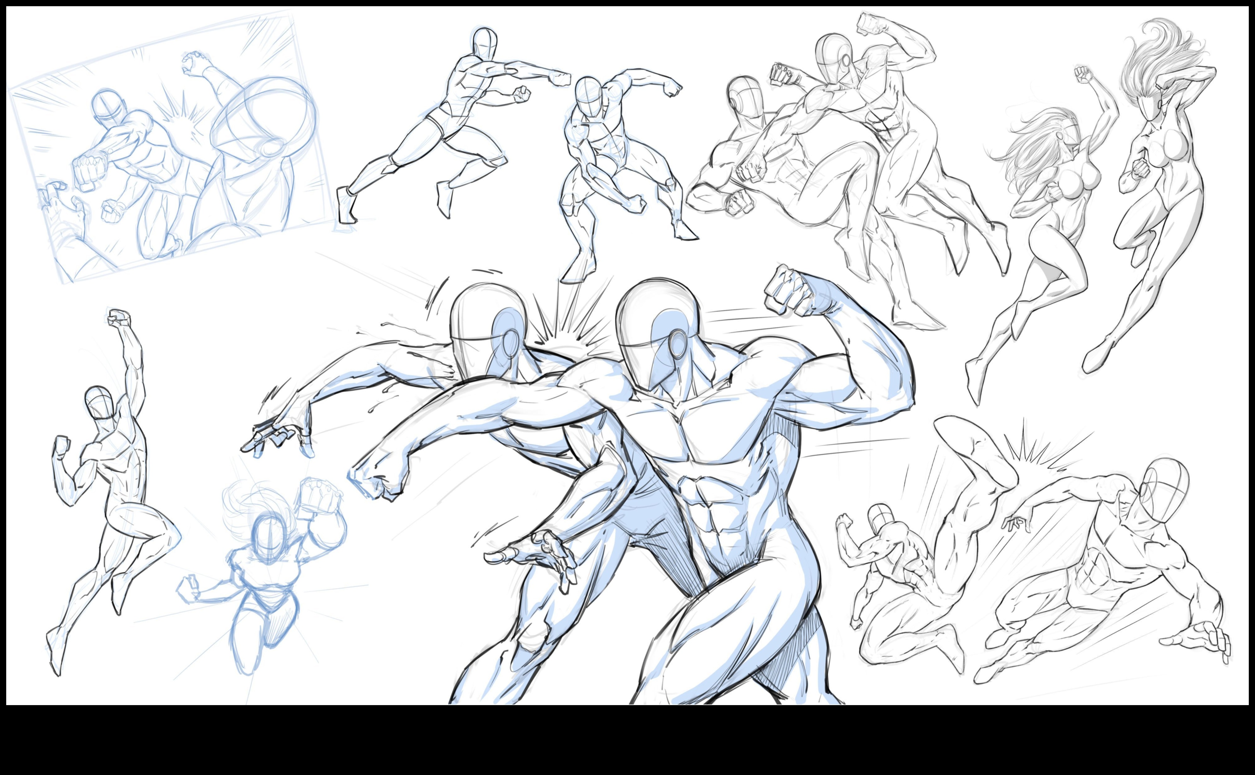 סצנות מלאות באקשן: קומפוזיציה דינמית בציורי מנגה